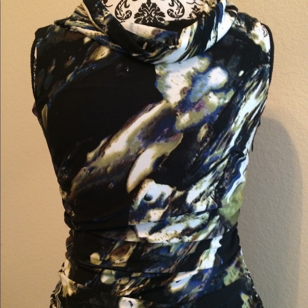 EUC Taylor multi color cowl neck dress.